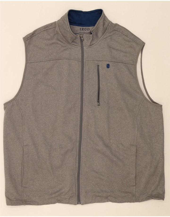 IZOD Mens Tall Sleeveless Tracksuit Top Jacket 3XL Grey Polyester Vintage Izod and Second-Hand Izod from Messina Hembry 