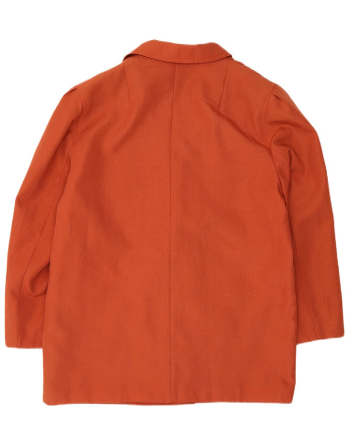 Jaqueta blazer feminina NINO com peito duplo Reino Unido 16 grande poliéster laranja