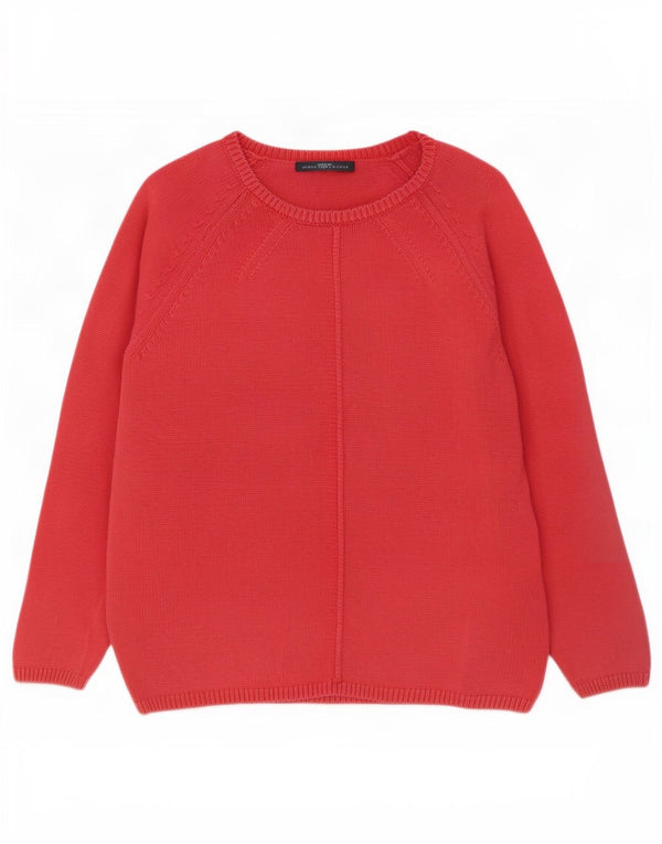 Marks & Spencer Dame Boat Neck Jumper Sweater UK 16 Large Pink Bomuld