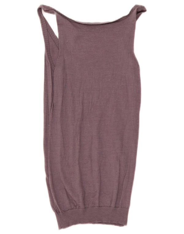 Massimo Dutti Damen Weste Tank Top UK 12 Medium Lila Wolle