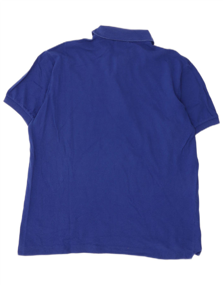 Lacoste Herren-Poloshirt, Größe 5, groß, blaue Baumwolle