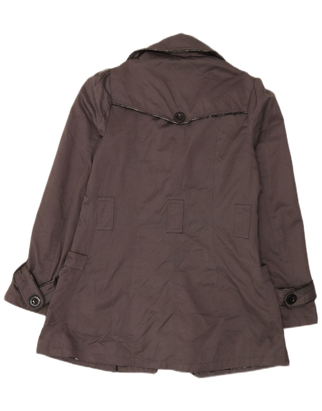 Lipsy Womens Trench Coat UK 12 Medium Grey Polyester