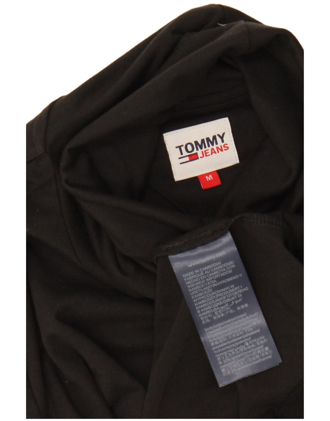 Tommy Hilfiger Womens Graphic Top Long Sleeve UK 14 Medium Black Polyester