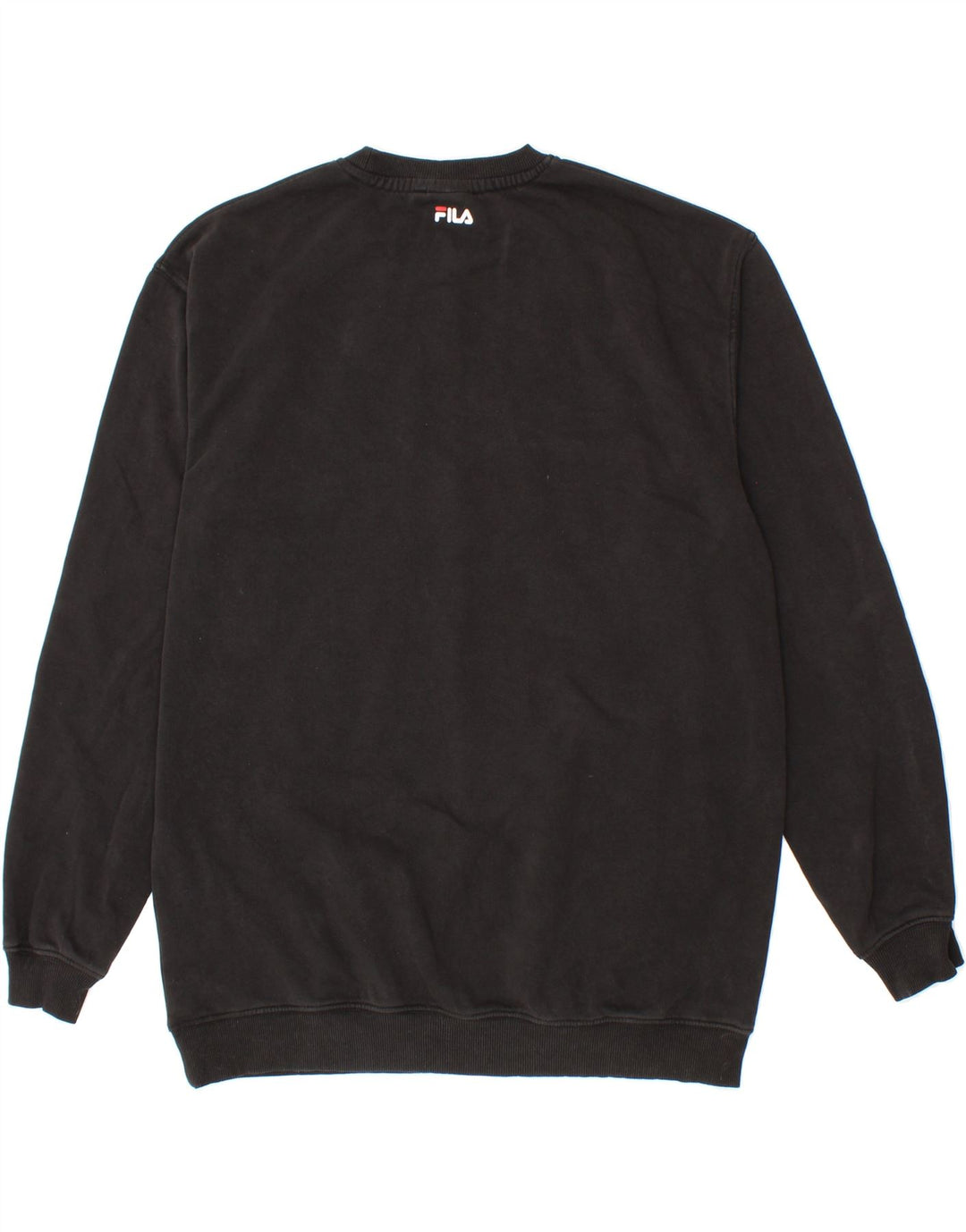 FILA Mens Graphic Sweatshirt Jumper Medium Black Cotton Vintage Fila and Second-Hand Fila from Messina Hembry 