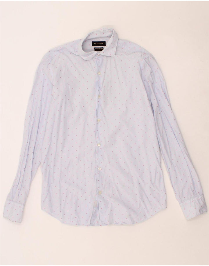 MASSIMO DUTTI Mens Tessuto Italiano Shirt Small Blue Spotted Vintage Massimo Dutti and Second-Hand Massimo Dutti from Messina Hembry 