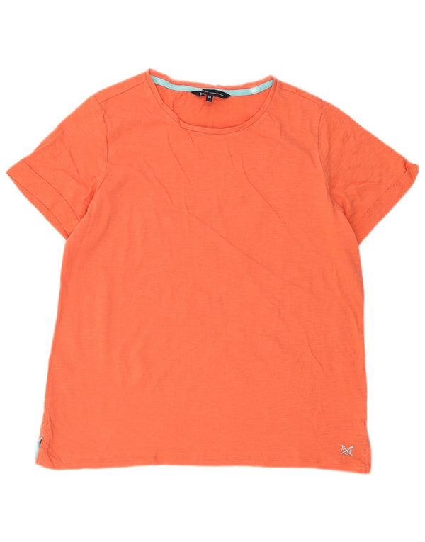 Crew Clothing Damen T-Shirt Top UK 14 Large Orange Baumwolle