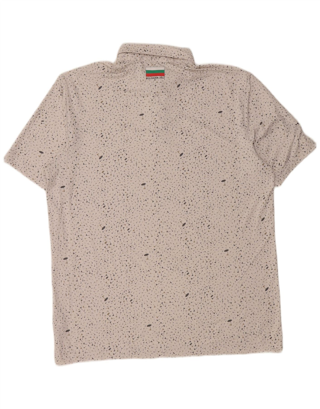 Adidas Mens Polo Shirt Large White Spotted Polyester