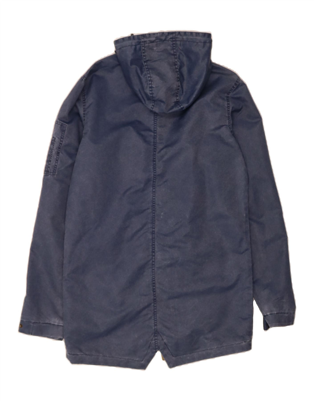 SIK SILK Womens Hooded Parka Jacket UK 10 Small Navy Blue Polyamide Vintage Sik Silk and Second-Hand Sik Silk from Messina Hembry 