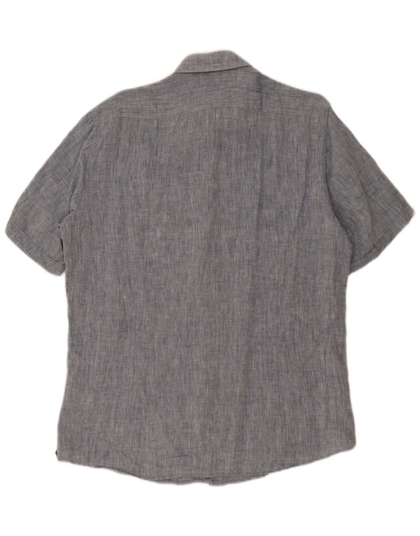 Hugo Boss Chemise à manches courtes pour hommes Large Bleu Coton