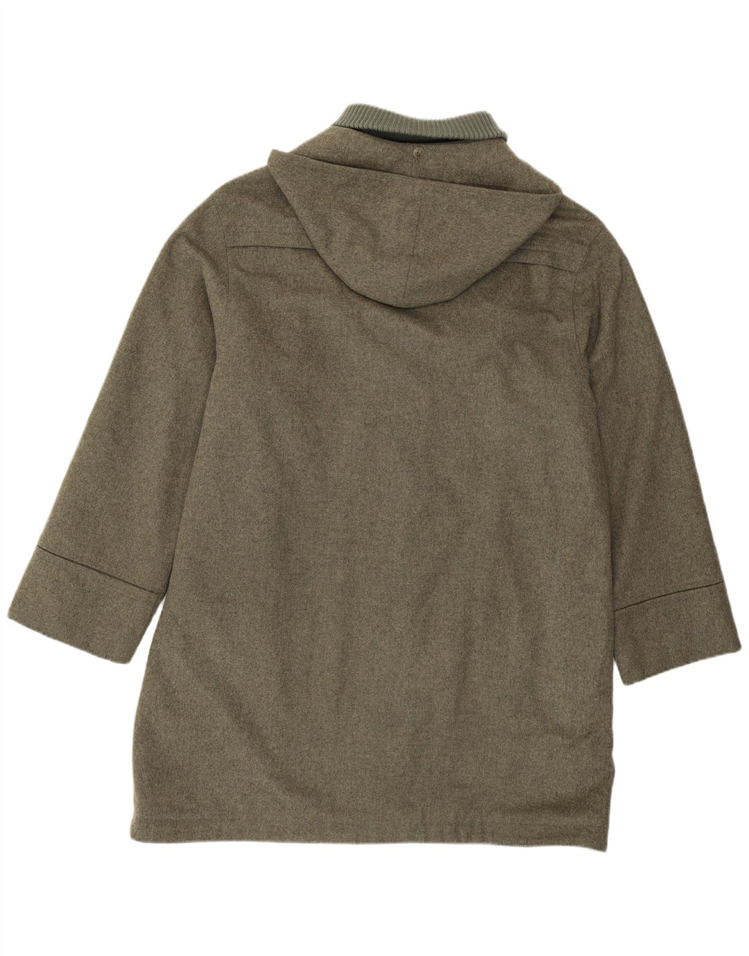 Merlet Mens Hooded Overcoat IT 50 Large Khaki Wool