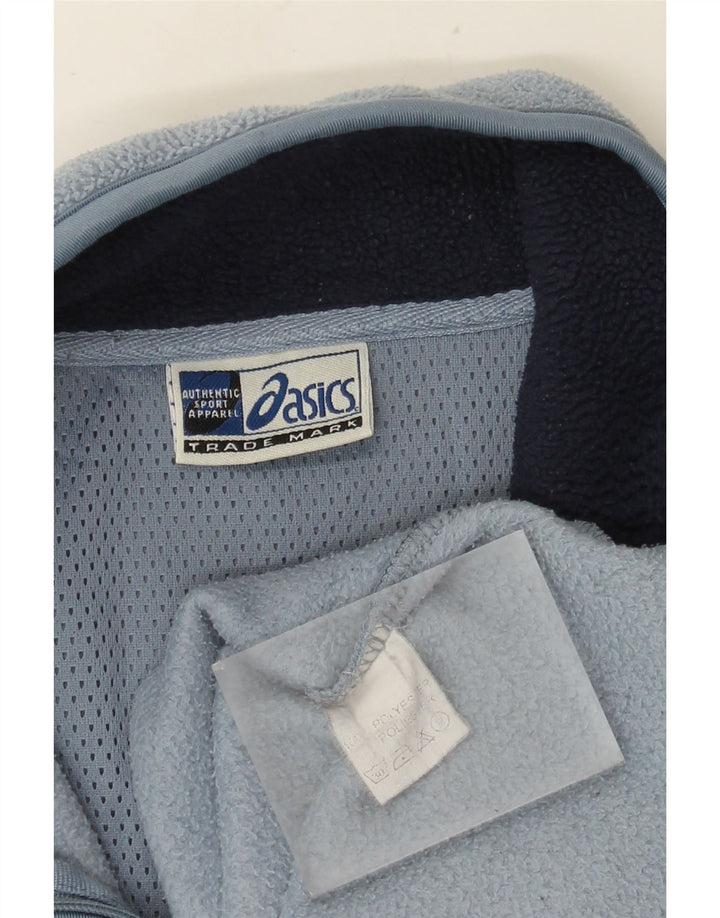 ASICS Mens Zip Neck Fleece Jumper Large Blue Polyester