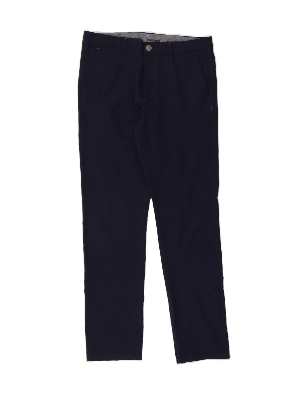 BONOBOS Mens Golf Slim Chino Trousers W32 L32 Navy Blue Polyester Vintage BONOBOS and Second-Hand BONOBOS from Messina Hembry 