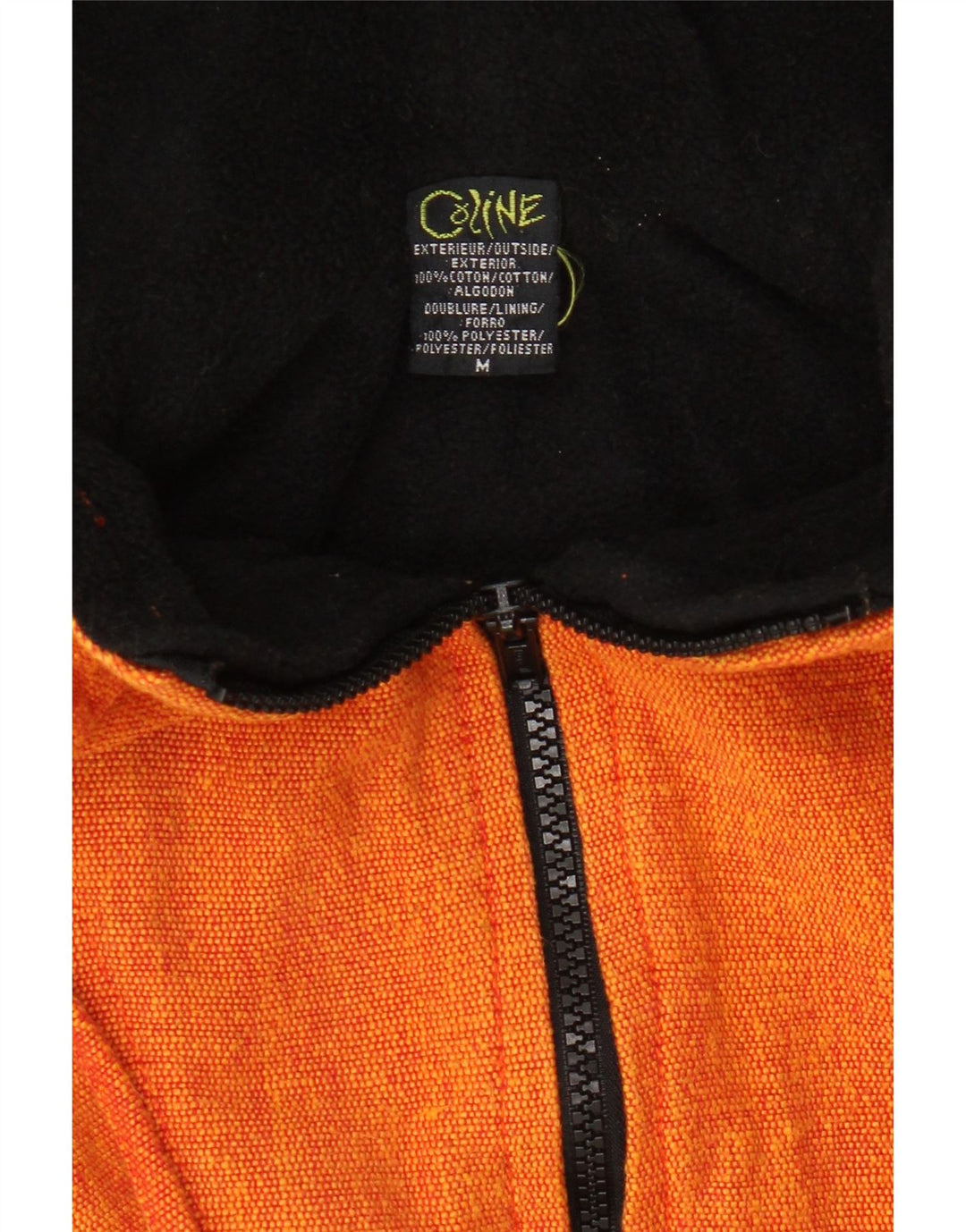 Coline Womens Hooded Bomber Jacket UK 12 Medium Orange Cotton