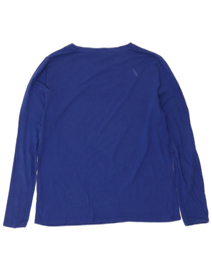 M&Co Womens Top Long Sleeve UK 14 Medium Blue Modal