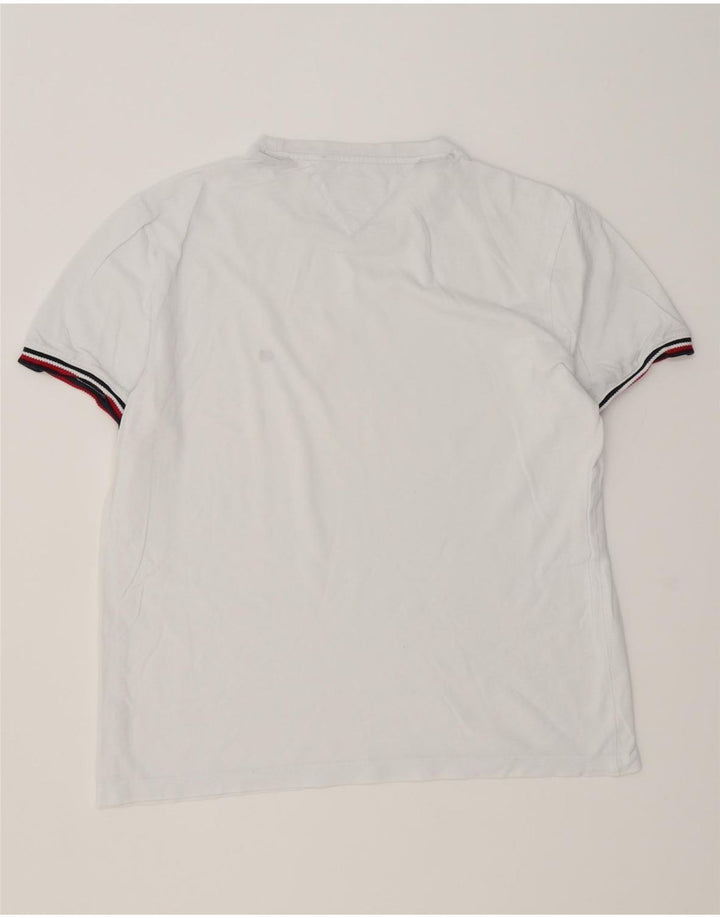 Tommy Hilfiger Herre Regular Fit T-Shirt Top Medium Hvid Stribet