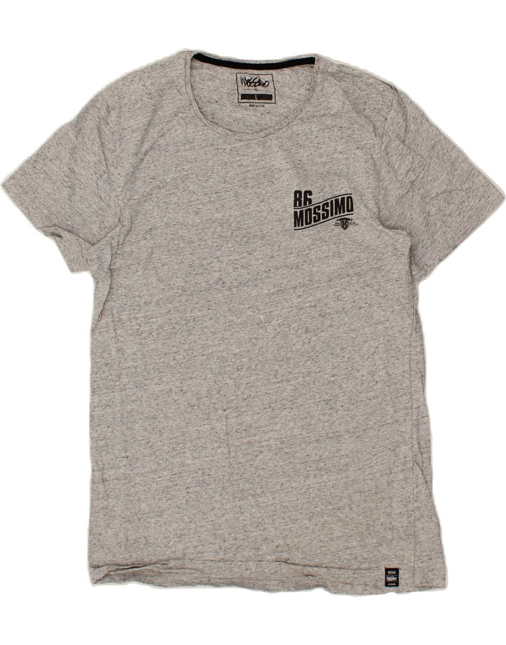 MOSSIMO Mens Graphic T-Shirt Top Large Grey Flecked Cotton Vintage Mossimo and Second-Hand Mossimo from Messina Hembry 