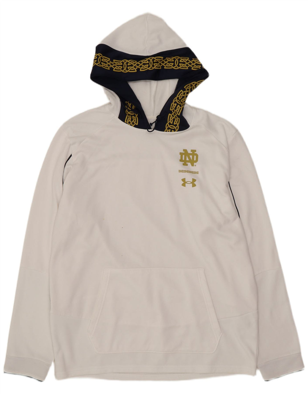 UNDER ARMOUR Mens Graphic Hoodie Jumper Large White Colourblock Polyester
