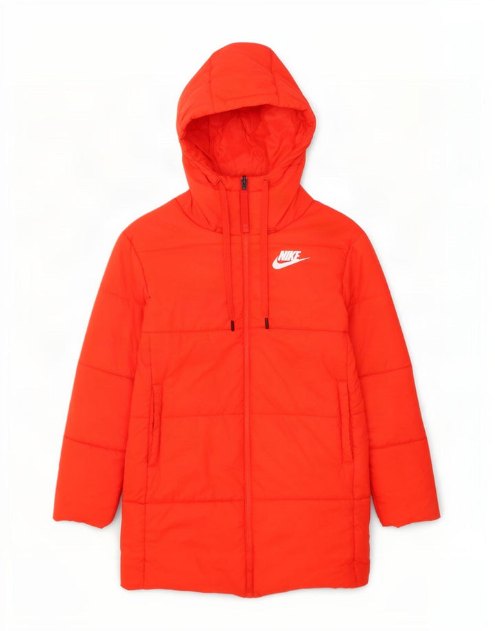 Nike Womens Oversized Graphic Reversible Padded Coat UK 10 Small Orange