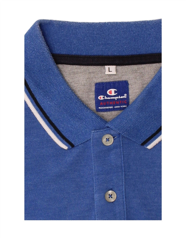 CHAMPION Mens Polo Shirt Large Blue Vintage Champion and Second-Hand Champion from Messina Hembry 