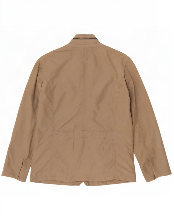Geox Mens Respira Hooded Utility Jacket UK 46 3XL Beige Polyamide