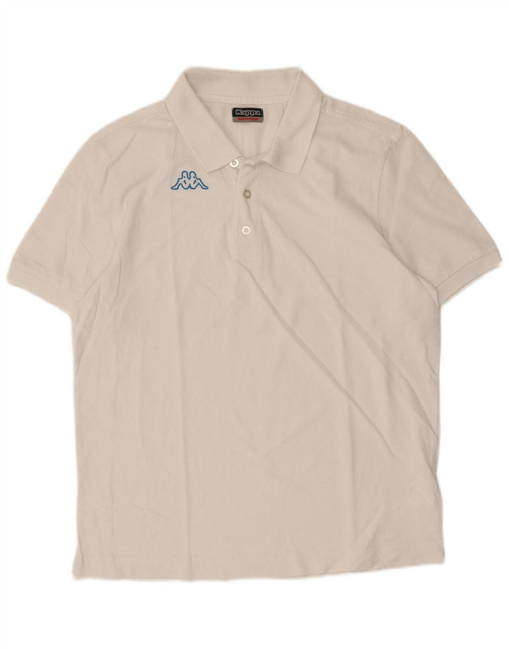 Kappa Mens Polo Shirt Medium White Cotton