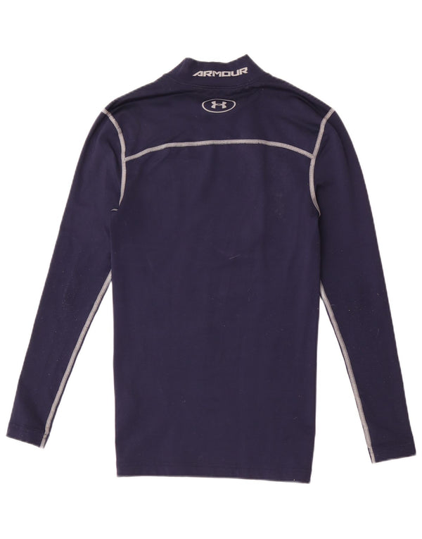 Under Armour Mens Cold Gear Graphic Top Long Sleeve Small Navy Blue Striped