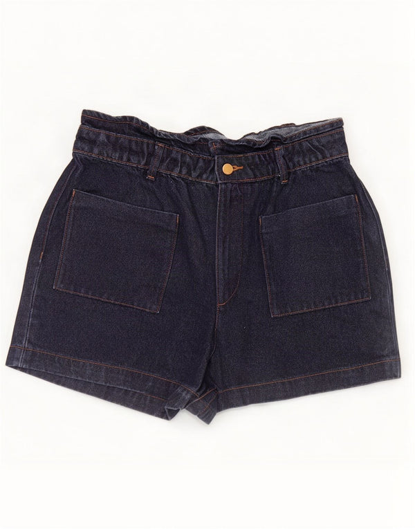 Pantaloncini di jeans a vita alta da donna Zara EU 42 Large W32 Blu navy