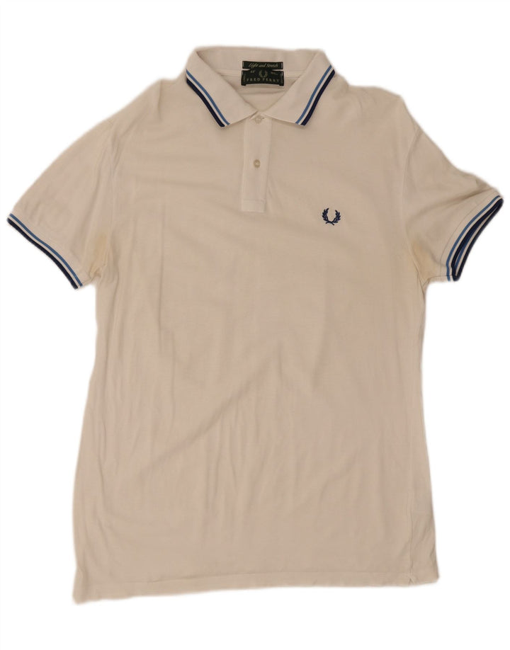 Polo da uomo Fred Perry in cotone bianco medio