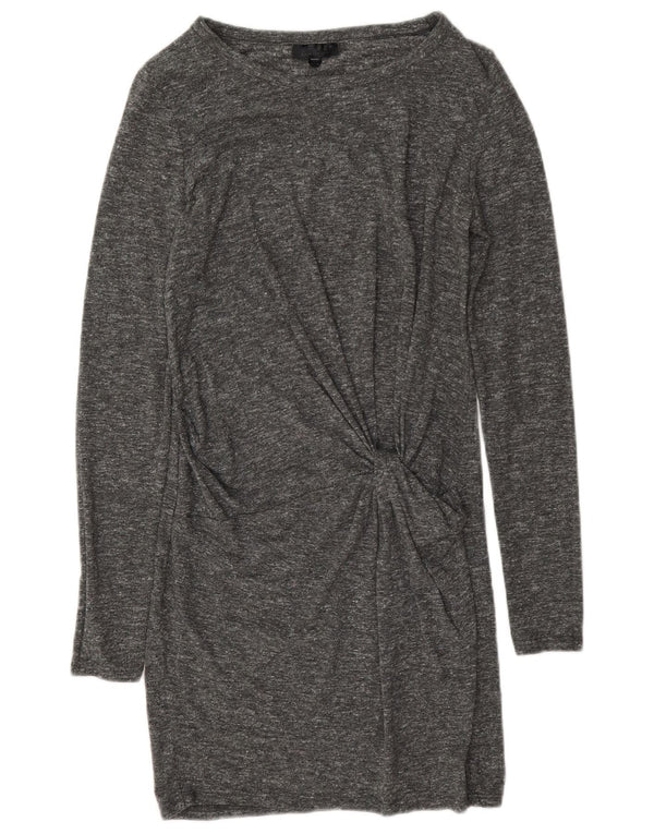 Topshop Dame Langærmet Skede Kjole UK 8 Small Grey Flecked
