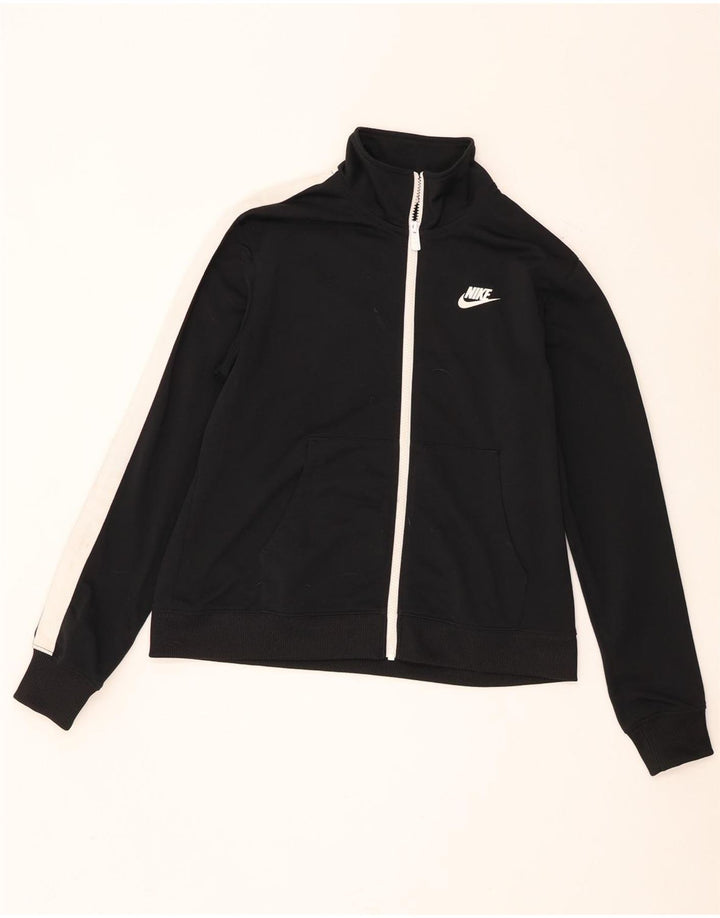Nike Womens Tracksuit Top Jacket UK 14 Medium Black Colourblock Polyester