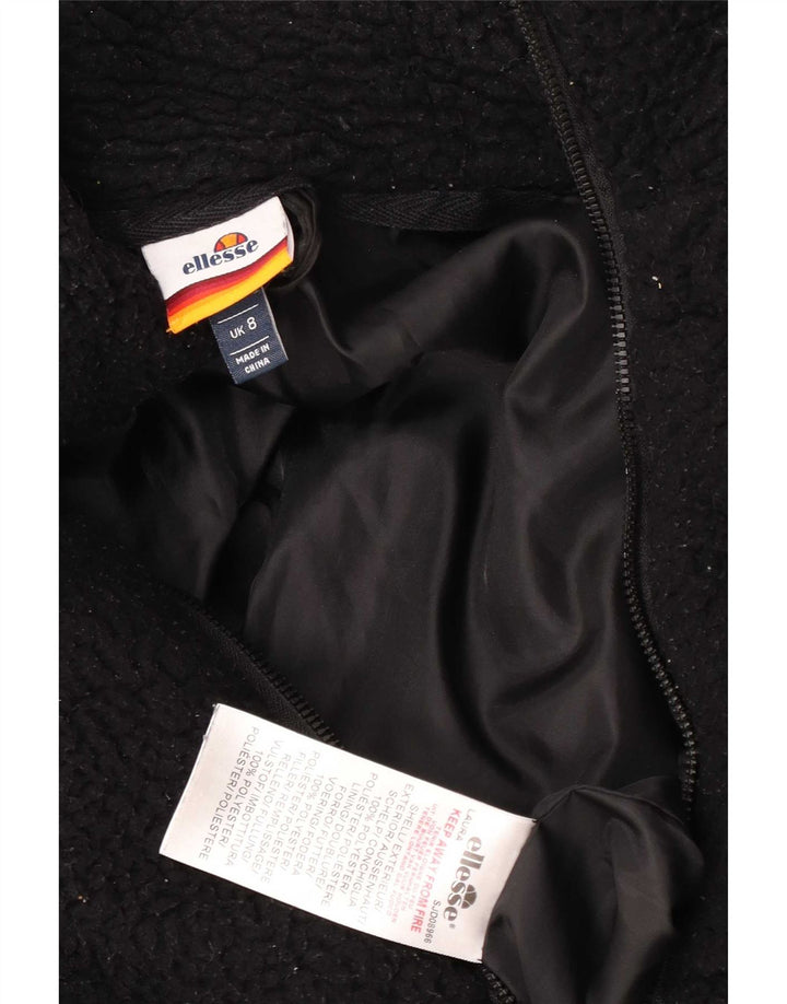 Jaqueta de lã superdimensionada feminina Ellesse UK 8 poliéster preto pequeno