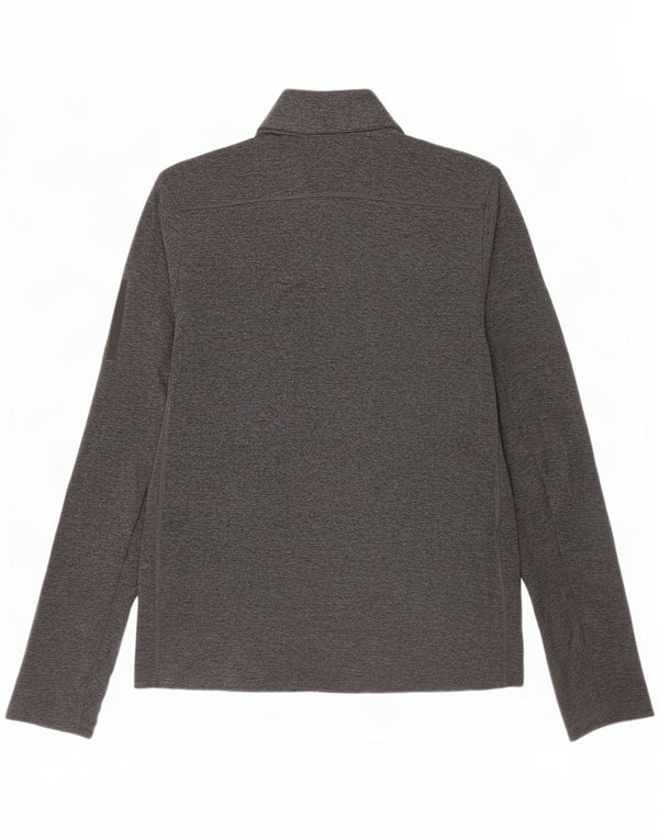 Adidas Mens Aeroready Zip Neck Top Long Sleeve Small Grey Flecked Polyester