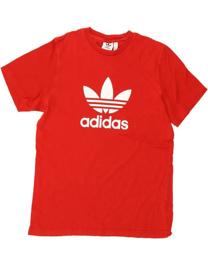 ADIDAS Mens Graphic T-Shirt Top Medium Red Cotton Vintage Adidas and Second-Hand Adidas from Messina Hembry 