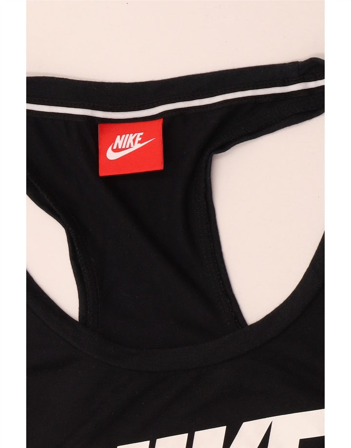 NIKE Womens Graphic Vest Top UK 10 Small Black