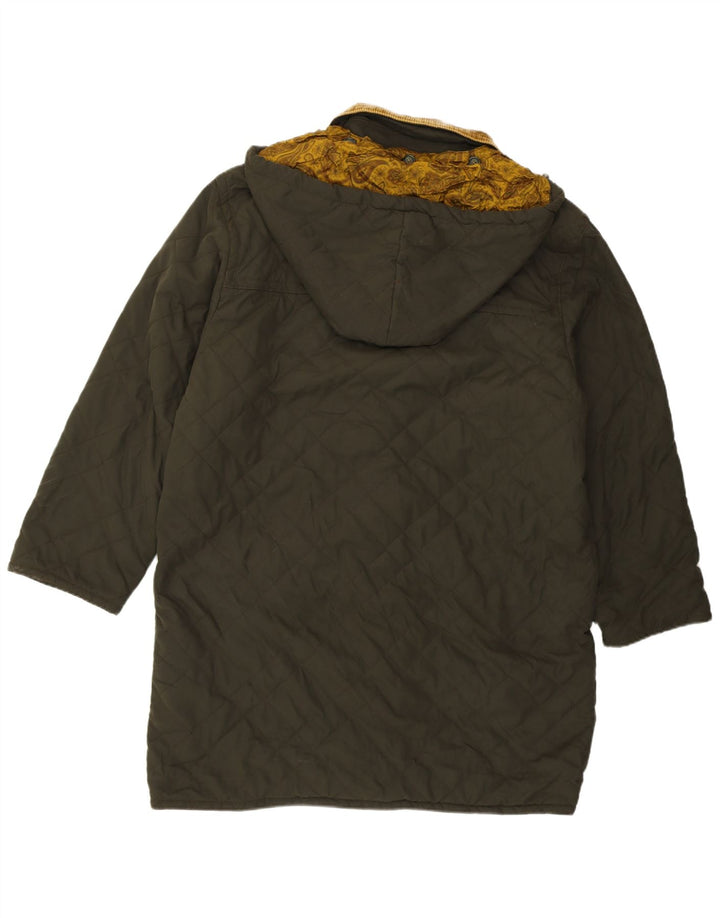 Blue Notes Mens Hooded Quilted Duffle Coat IT 52 XL Green Polyester