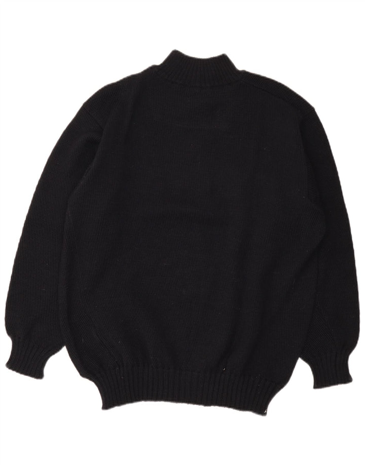 North Sails Herre Zip Neck Jumper Sweater Medium Navy Blue Colourblock Uld