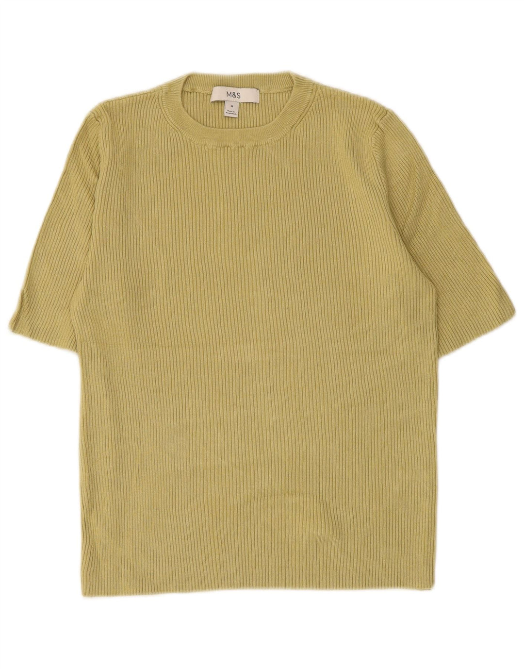 Marks & Spencer Womens T-Shirt Top UK 12 Medium Green Viscose