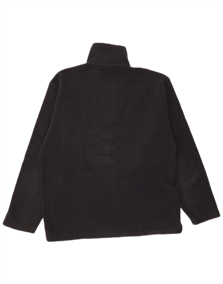 Maglione in pile da uomo K-Way con zip e collo medio a righe nere