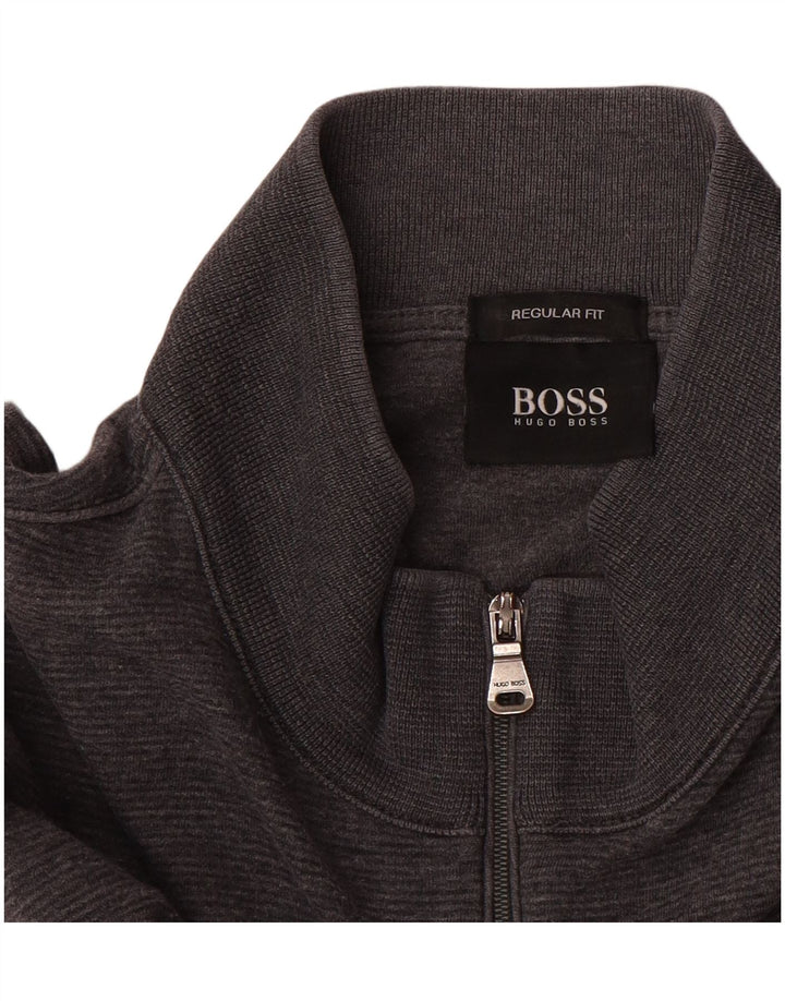 Felpa Hugo Boss da uomo con vestibilità regolare, collo con zip, grande grigio