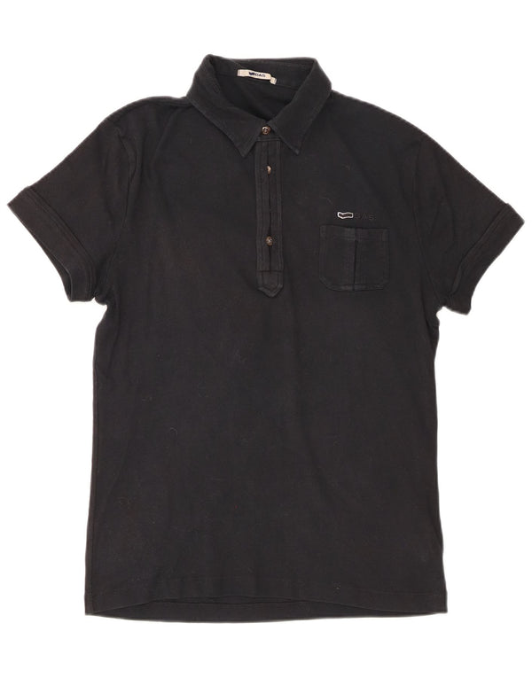 Gas Womens Polo Shirt UK 12 Medium Black Cotton