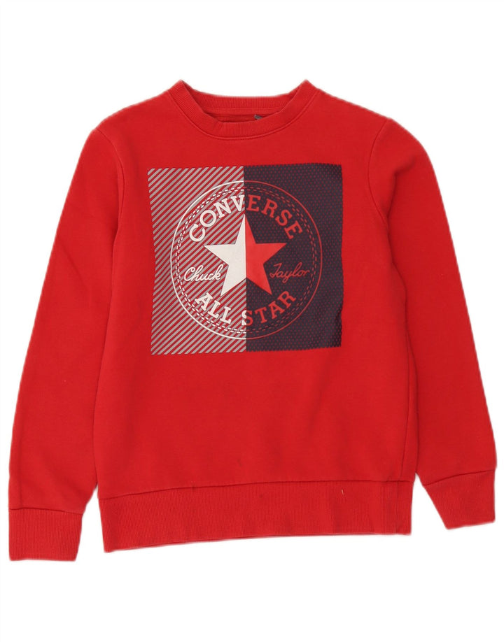 Converse Boys Graphic Sweatshirt Jumper 10-11 Years Medium  Red Cotton