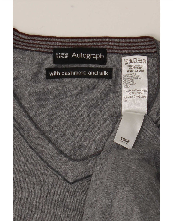 Marks & Spencer Mens Autograph Top Long Sleeve Medium Grey Cotton