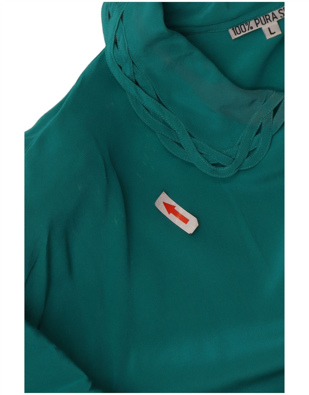 Vintage Womens Shirt Blouse UK 16 Large Green Silk