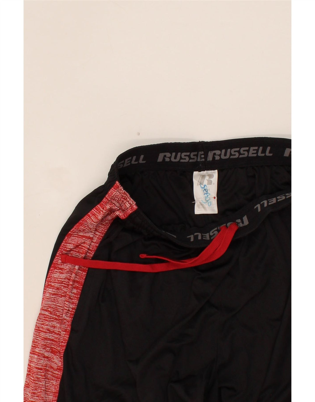 RUSSELL ATHLETIC Mens Sport Shorts Small Black Colourblock Polyester Vintage Russell Athletic and Second-Hand Russell Athletic from Messina Hembry 