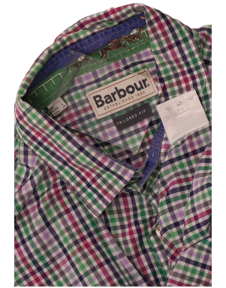 Barbour Mens Tailored Fit Shirt Large Multicoloured Check Cotton