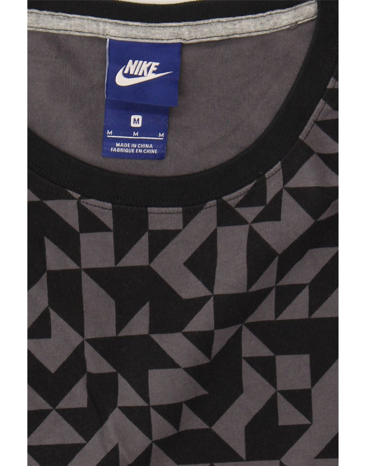 NIKE Womens Vest Top UK 12 Medium Black Geometric