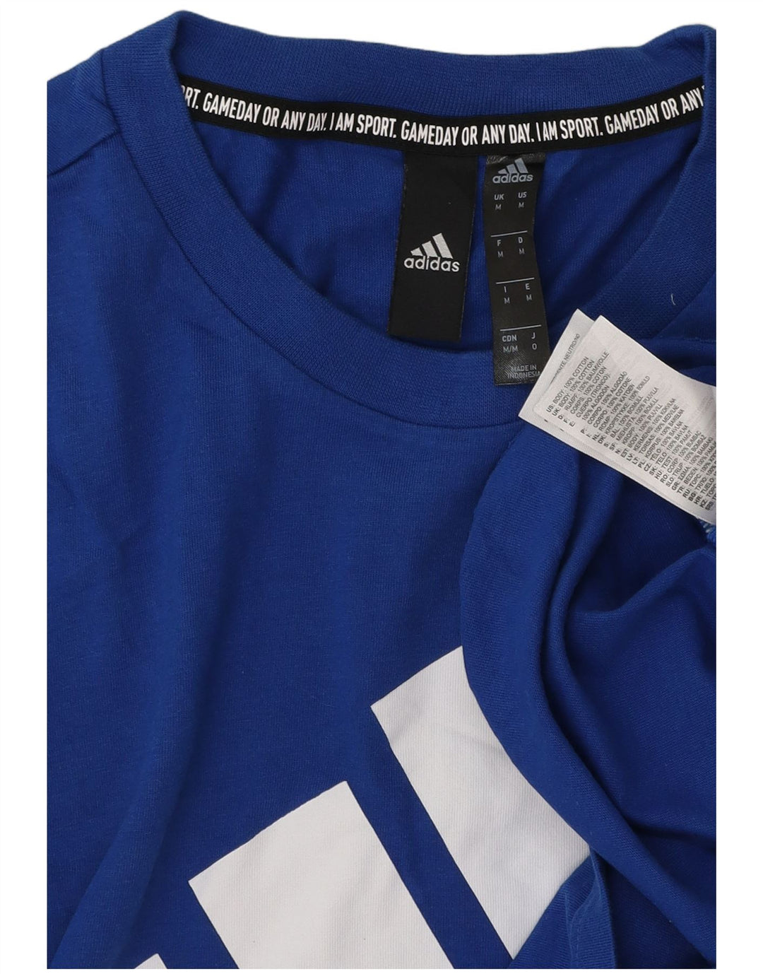 Adidas Mens Graphic T-Shirt Top Medium Blue Cotton