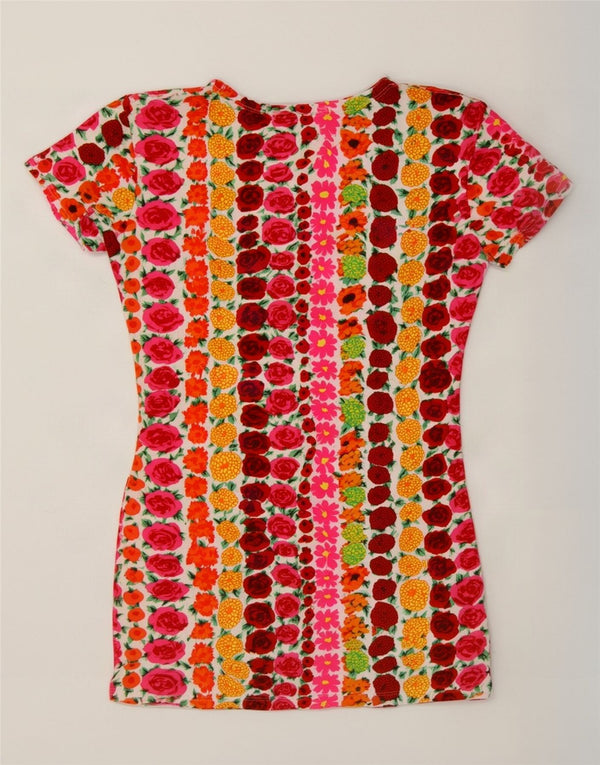 Abito T-shirt da donna Benetton UK 10 Piccolo floreale multicolore