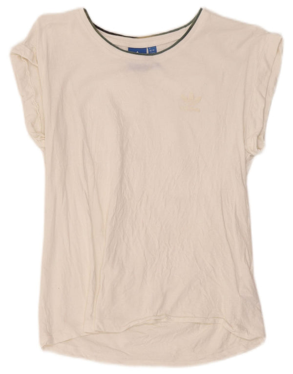 T-shirt grafica da donna Adidas Top UK 12 cotone bianco medio