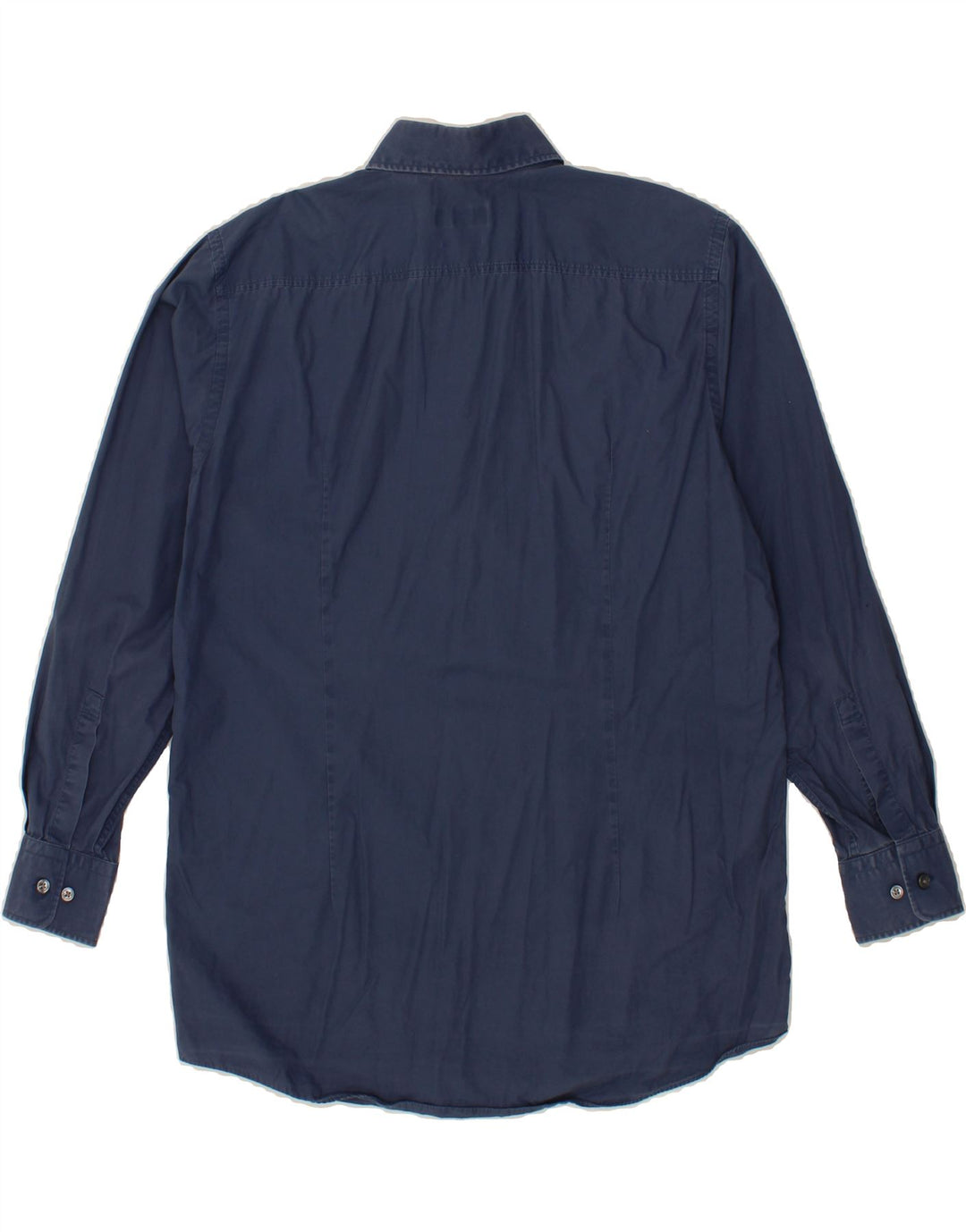 HUGO BOSS Mens Sharp Fit Shirt Size 16 Large Navy Blue Cotton Vintage Hugo Boss and Second-Hand Hugo Boss from Messina Hembry 